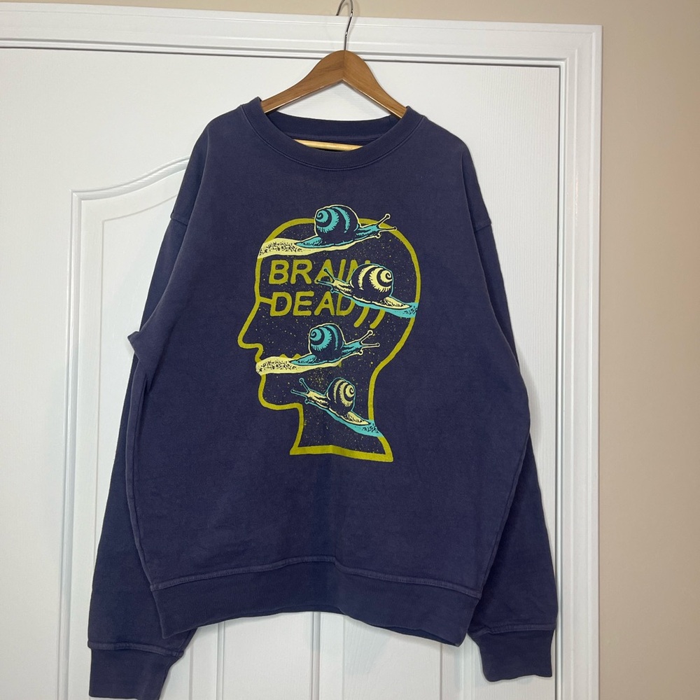 Braindead Washed Navy Crewneck Sweatshirt